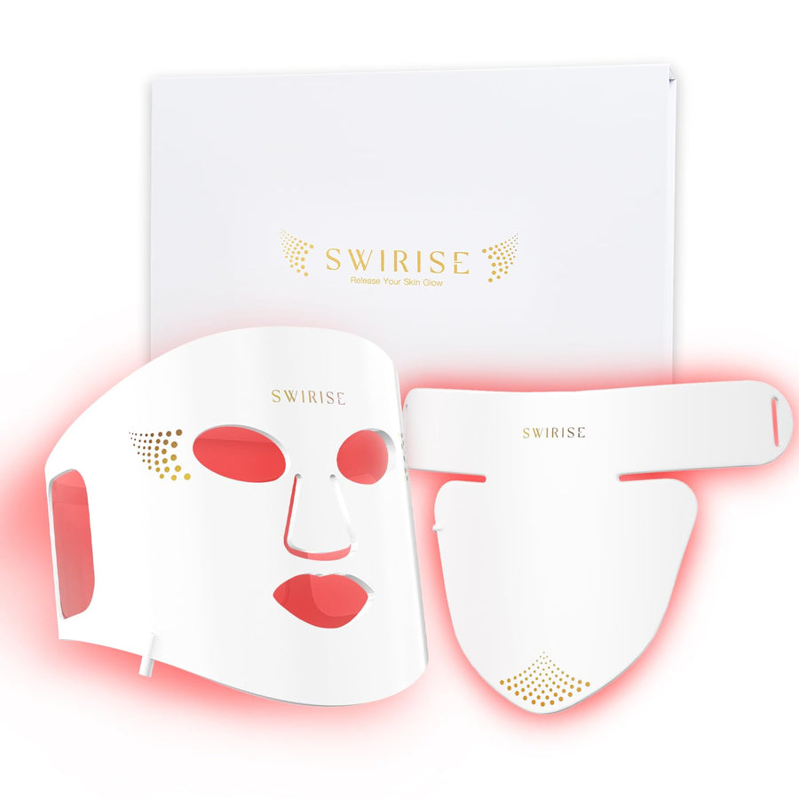 SWIRISE Red Light Therapy Face & Neck Mask with 4 Wavelengths