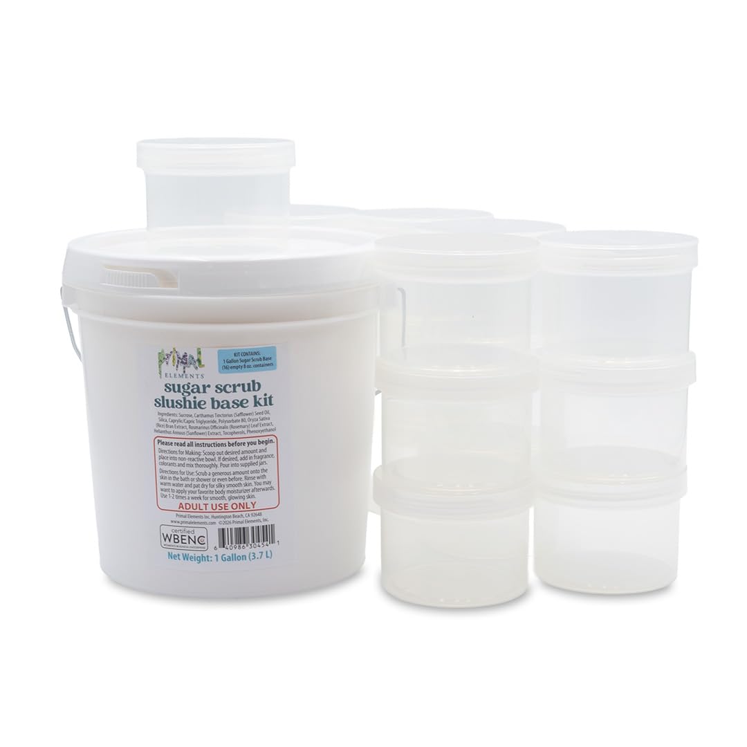 1 Gallon DIY Sugar Scrub Base Kit with 16 Empty 8 oz Containers