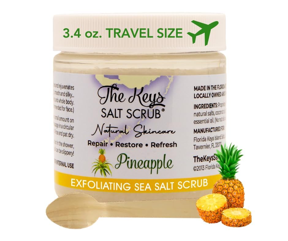 The Keys Sea Salt Exfoliating Body Scrub with Wooden Spoon