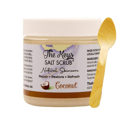 The Keys Sea Salt Exfoliating Body Scrub with Wooden Spoon