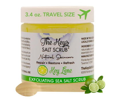 The Keys Sea Salt Exfoliating Body Scrub with Wooden Spoon