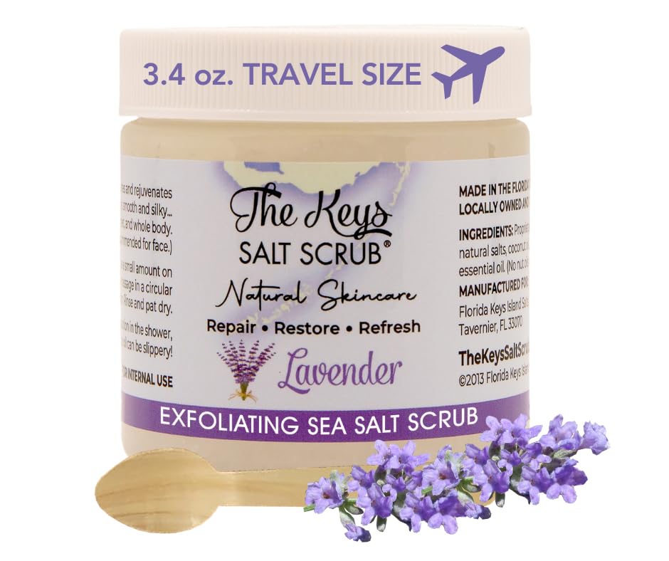 The Keys Sea Salt Exfoliating Body Scrub with Wooden Spoon