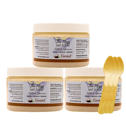 The Keys Sea Salt Exfoliating Body Scrub with Wooden Spoon