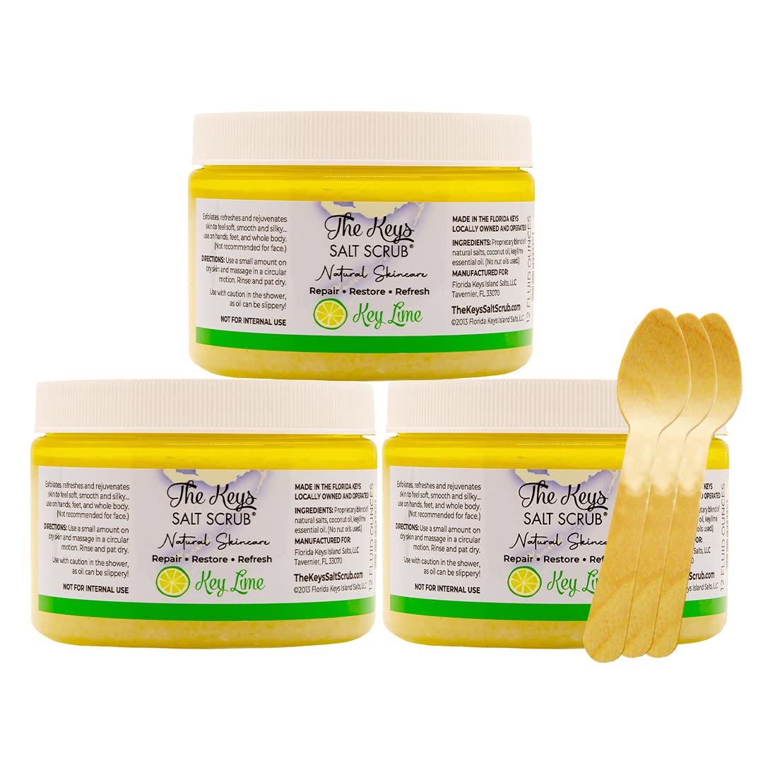 The Keys Sea Salt Exfoliating Body Scrub with Wooden Spoon