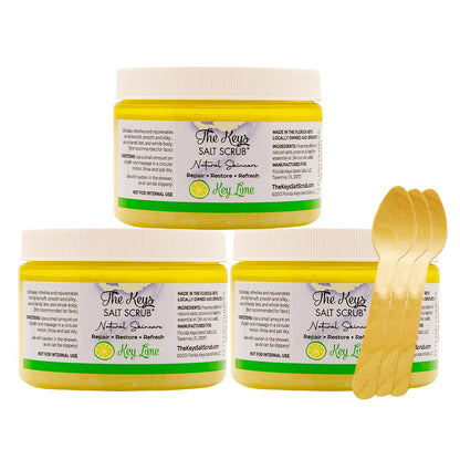 The Keys Sea Salt Exfoliating Body Scrub with Wooden Spoon