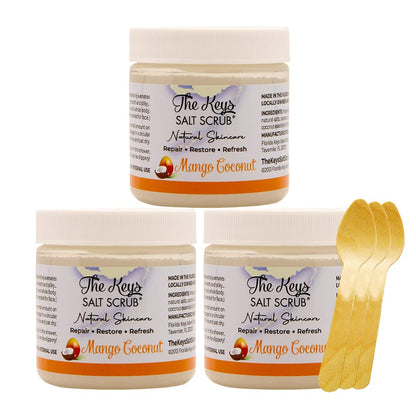 The Keys Sea Salt Exfoliating Body Scrub with Wooden Spoon