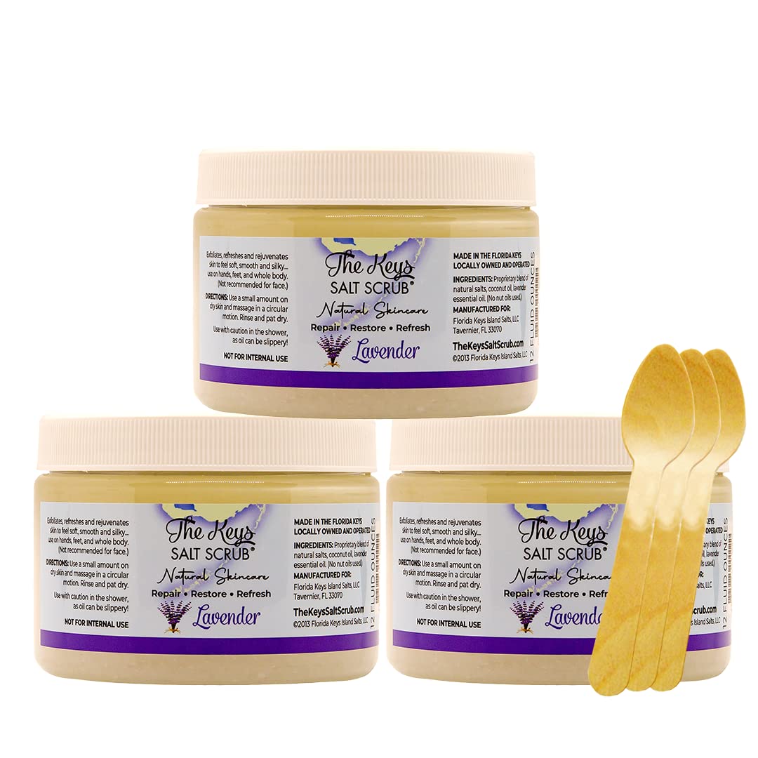 The Keys Sea Salt Exfoliating Body Scrub with Wooden Spoon