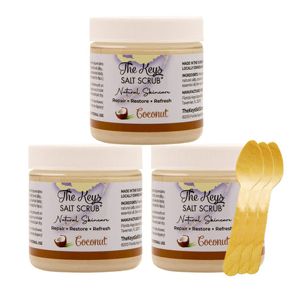 The Keys Sea Salt Exfoliating Body Scrub with Wooden Spoon