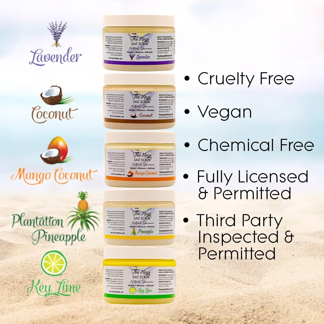 The Keys Sea Salt Exfoliating Body Scrub with Wooden Spoon