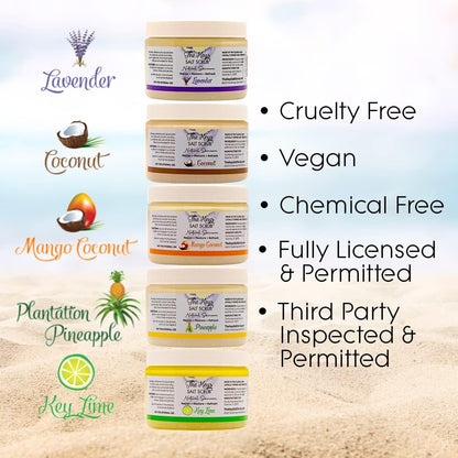 The Keys Sea Salt Exfoliating Body Scrub with Wooden Spoon