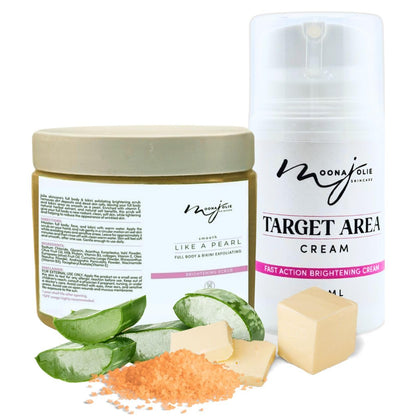 Smooth Body & Bikini Skincare Kit with Exfoliating Scrub & Target Area Cream 2-Pack