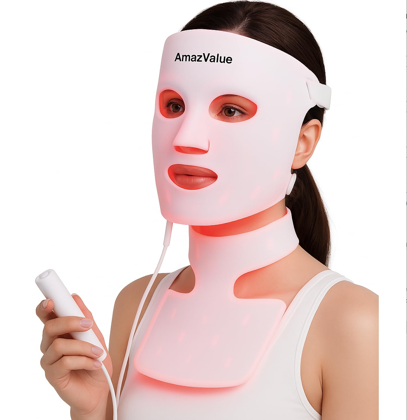 LED Light Therapy Face & Neck Mask for Anti-Aging & Skin Firming