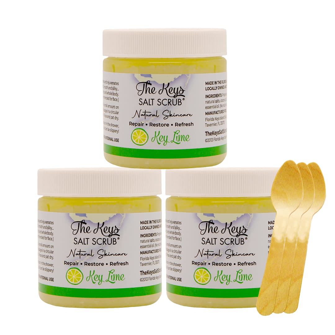 The Keys Sea Salt Exfoliating Body Scrub with Wooden Spoon