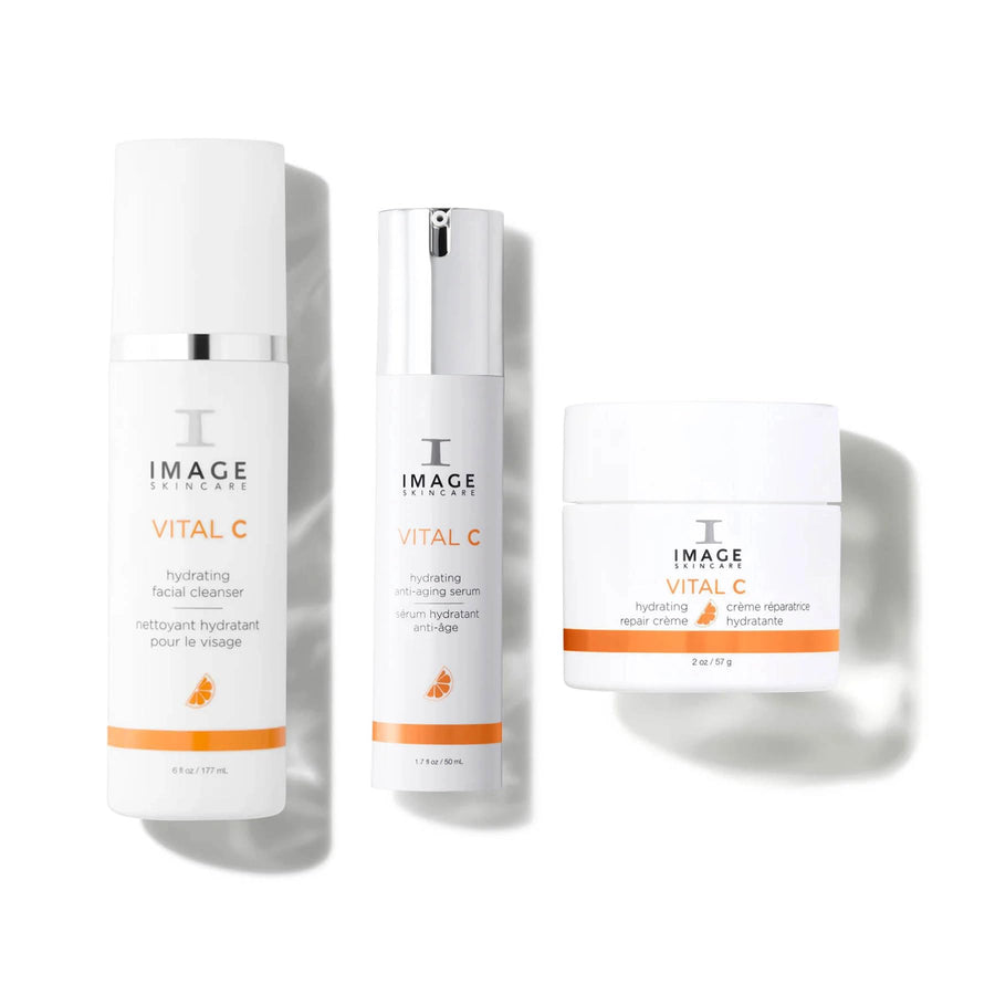 Vitamin C Hydrating Skincare Set with Cleanser, Serum & Repair Cream