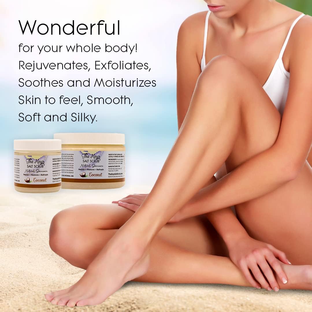The Keys Sea Salt Exfoliating Body Scrub with Wooden Spoon