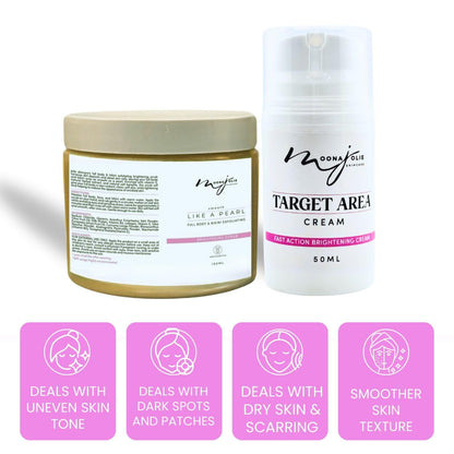 Smooth Body & Bikini Skincare Kit with Exfoliating Scrub & Target Area Cream 2-Pack