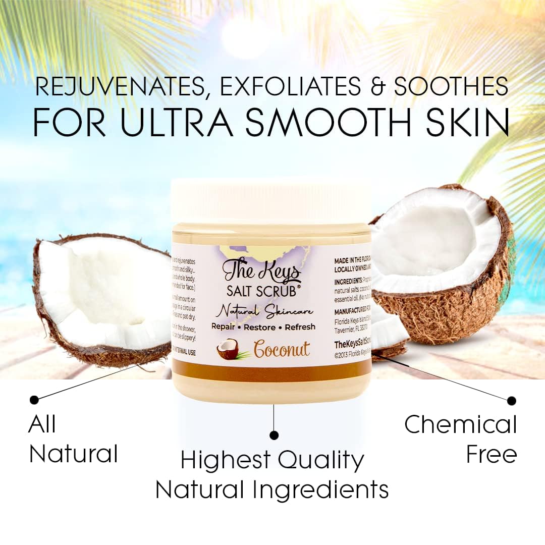 The Keys Sea Salt Exfoliating Body Scrub with Wooden Spoon