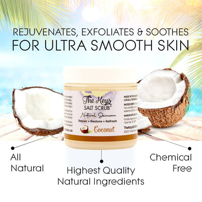 The Keys Sea Salt Exfoliating Body Scrub with Wooden Spoon