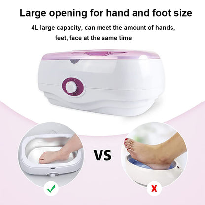 Hand & Foot Paraffin Bath 4L with Adjustable Temperature 0-60°C for Moisturizing & Relaxation