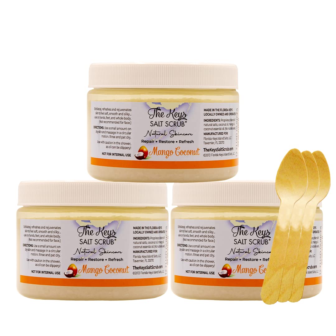 The Keys Sea Salt Exfoliating Body Scrub with Wooden Spoon