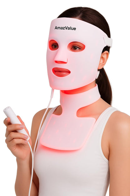 LED Light Therapy Face & Neck Mask for Anti-Aging & Skin Firming