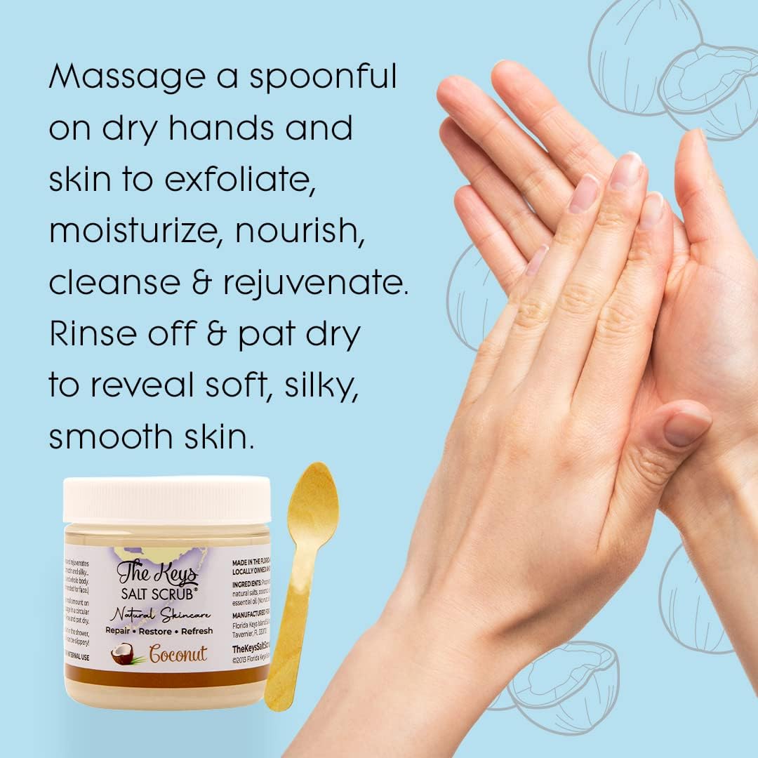 The Keys Sea Salt Exfoliating Body Scrub with Wooden Spoon