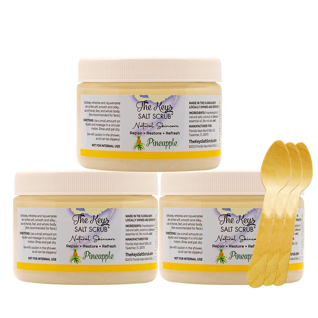 The Keys Sea Salt Exfoliating Body Scrub with Wooden Spoon