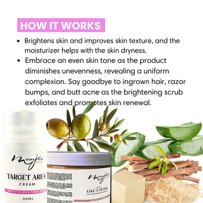 Smooth Body & Bikini Skincare Kit with Exfoliating Scrub & Target Area Cream 2-Pack