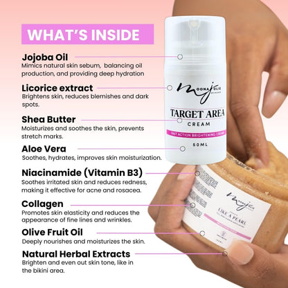 Smooth Body & Bikini Skincare Kit with Exfoliating Scrub & Target Area Cream 2-Pack