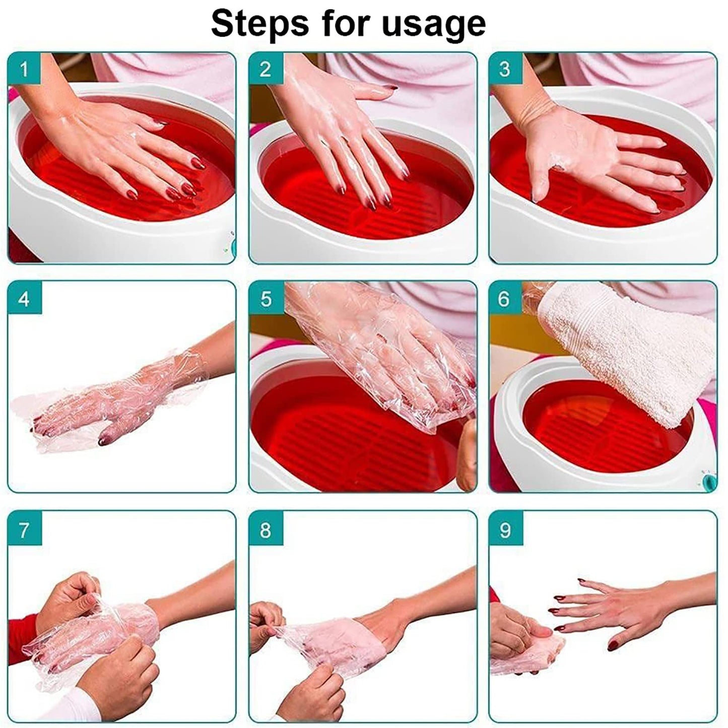 Hand & Foot Paraffin Bath 4L with Adjustable Temperature 0-60°C for Moisturizing & Relaxation