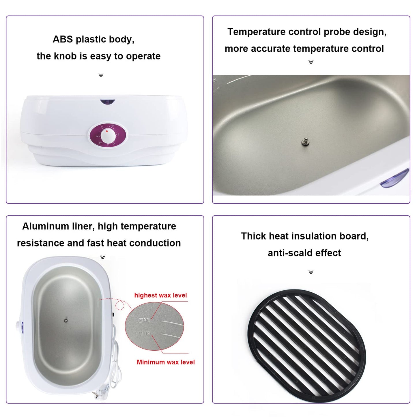 Hand & Foot Paraffin Bath 4L with Adjustable Temperature 0-60°C for Moisturizing & Relaxation