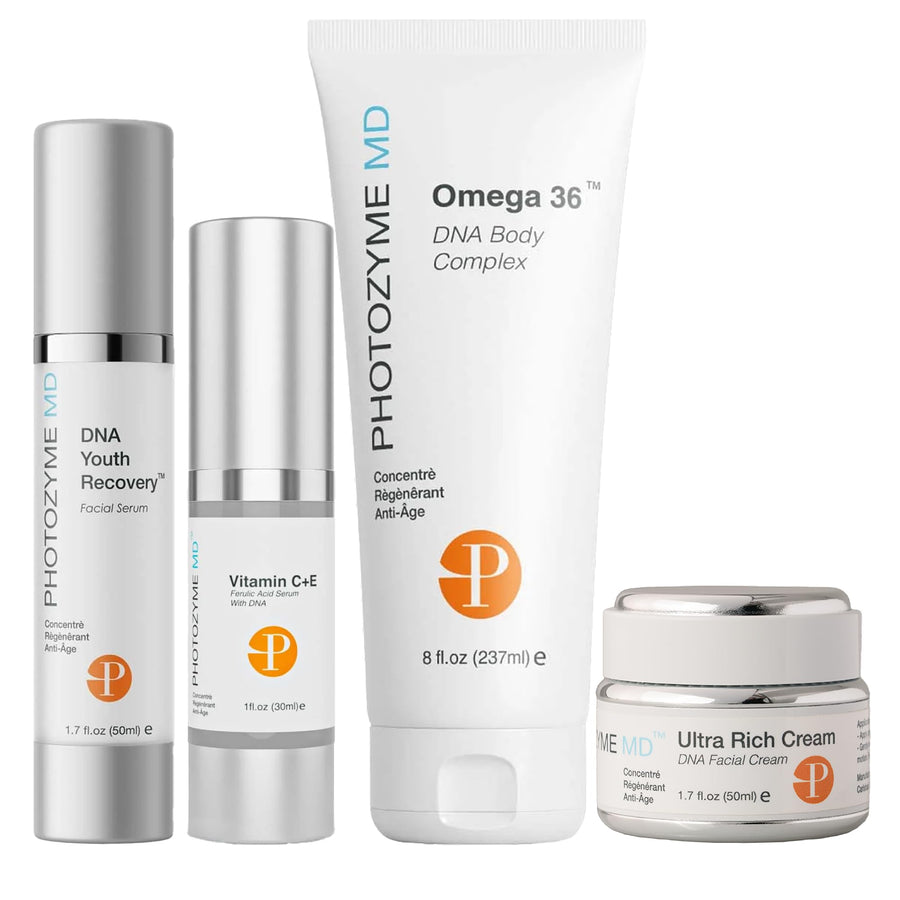 Photozyme Anti-Aging Skincare Set with Serum, Body Complex, Lotion & Facial Cream