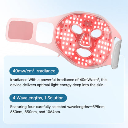 SWIRISE Red Light Therapy Face & Neck Mask with 4 Wavelengths