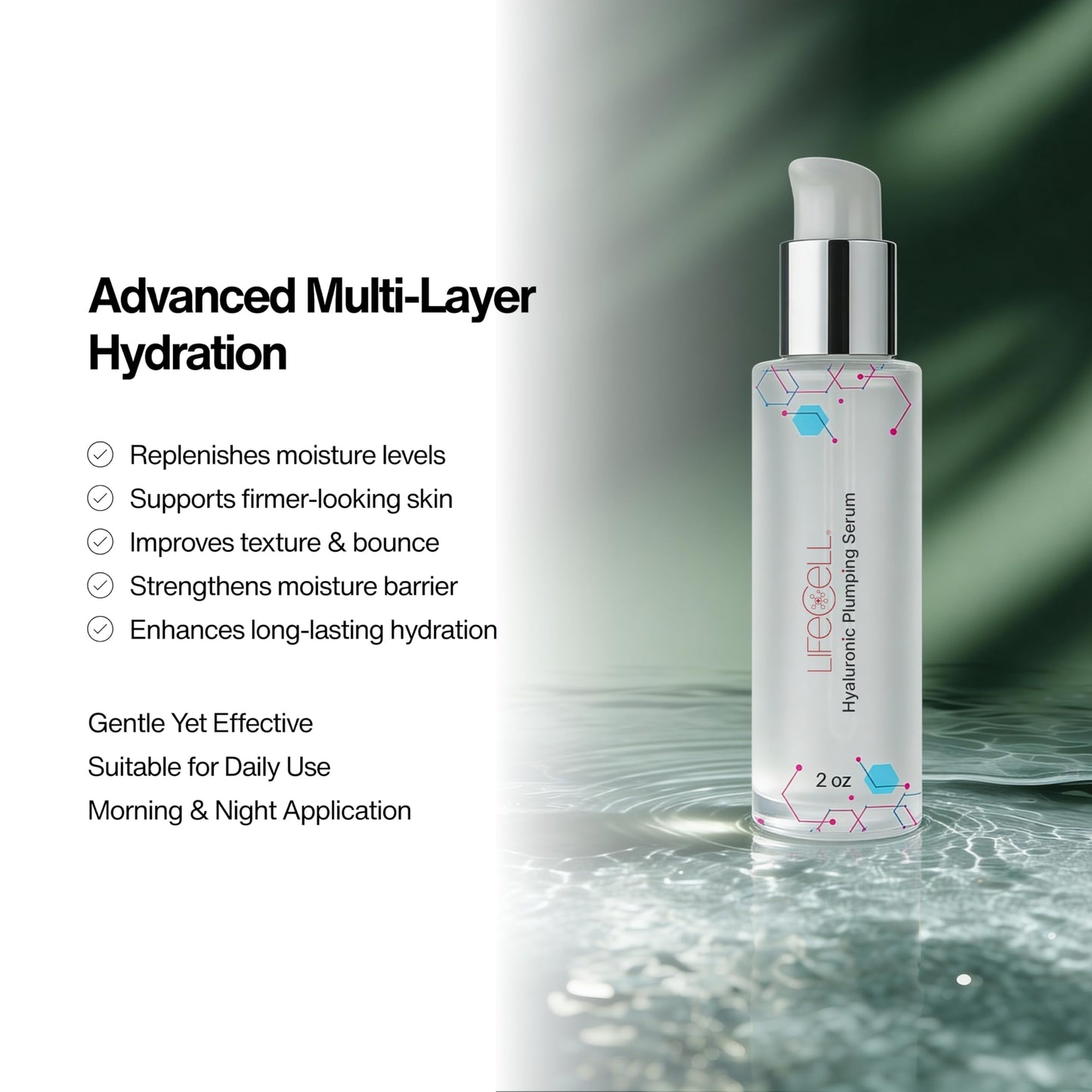 Hyaluronic Plumping Serum 1 Fl Oz for Hydration & Anti-Aging
