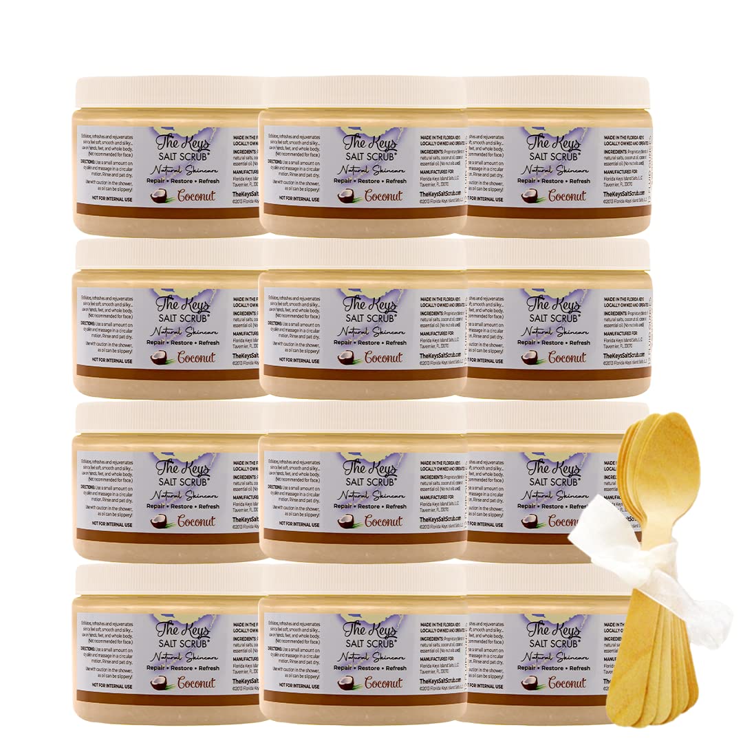 The Keys Sea Salt Exfoliating Body Scrub with Wooden Spoon