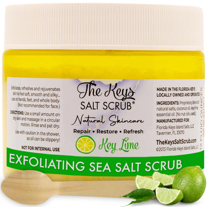The Keys Sea Salt Exfoliating Body Scrub with Wooden Spoon